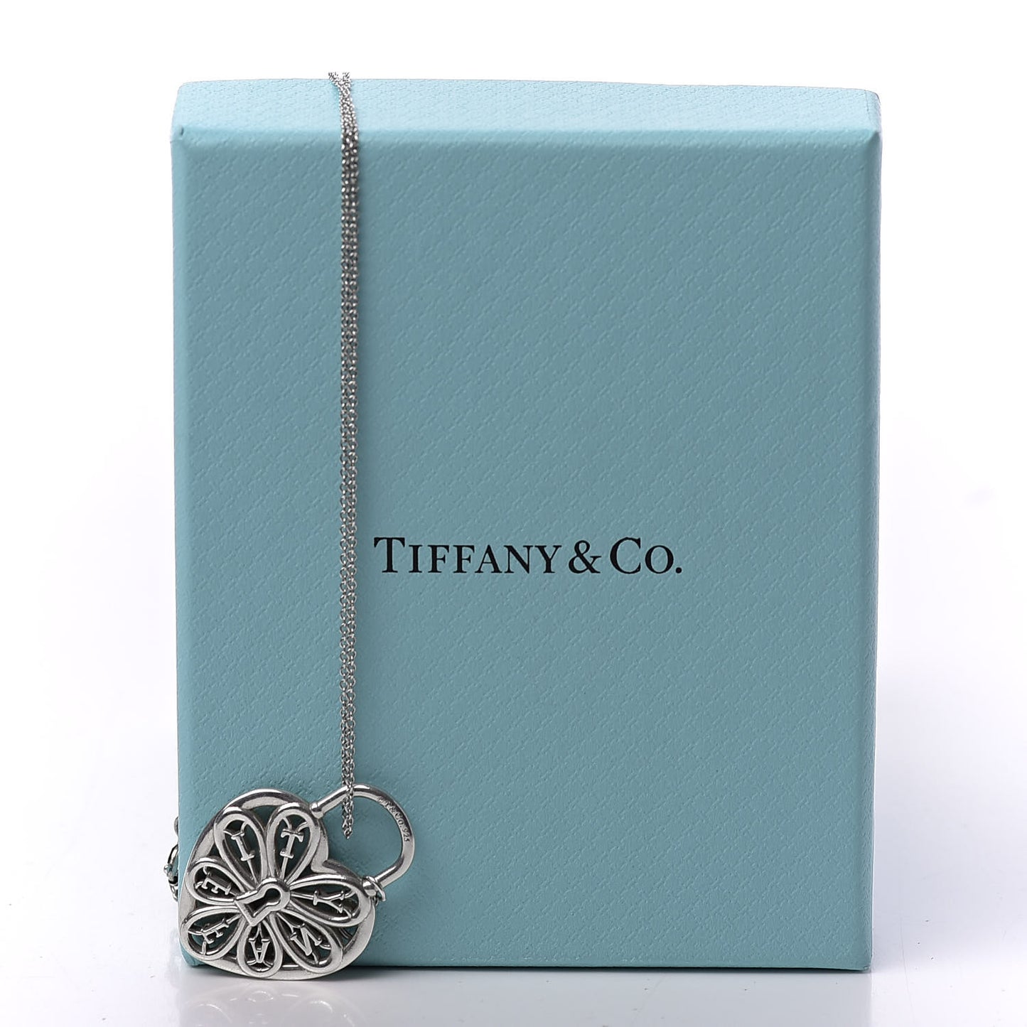 Sterling Silver Filigree Heart Key Pendant Necklace