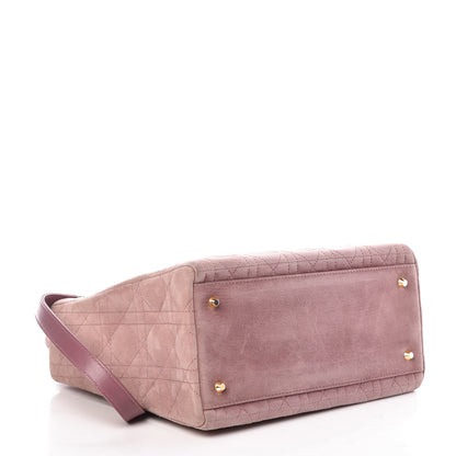 Christian Dior Suede Cannage Medium Lady Dior Pink 4 of 13