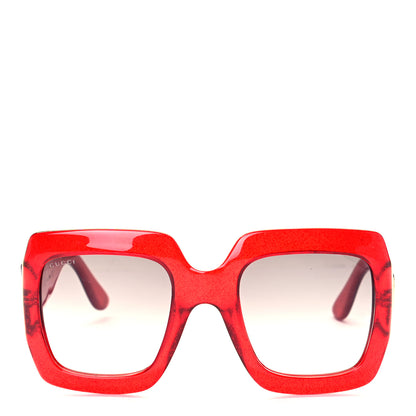 Gucci Acetate Square Frame Sunglasses GG0053S Glitter Red 2 of 7
