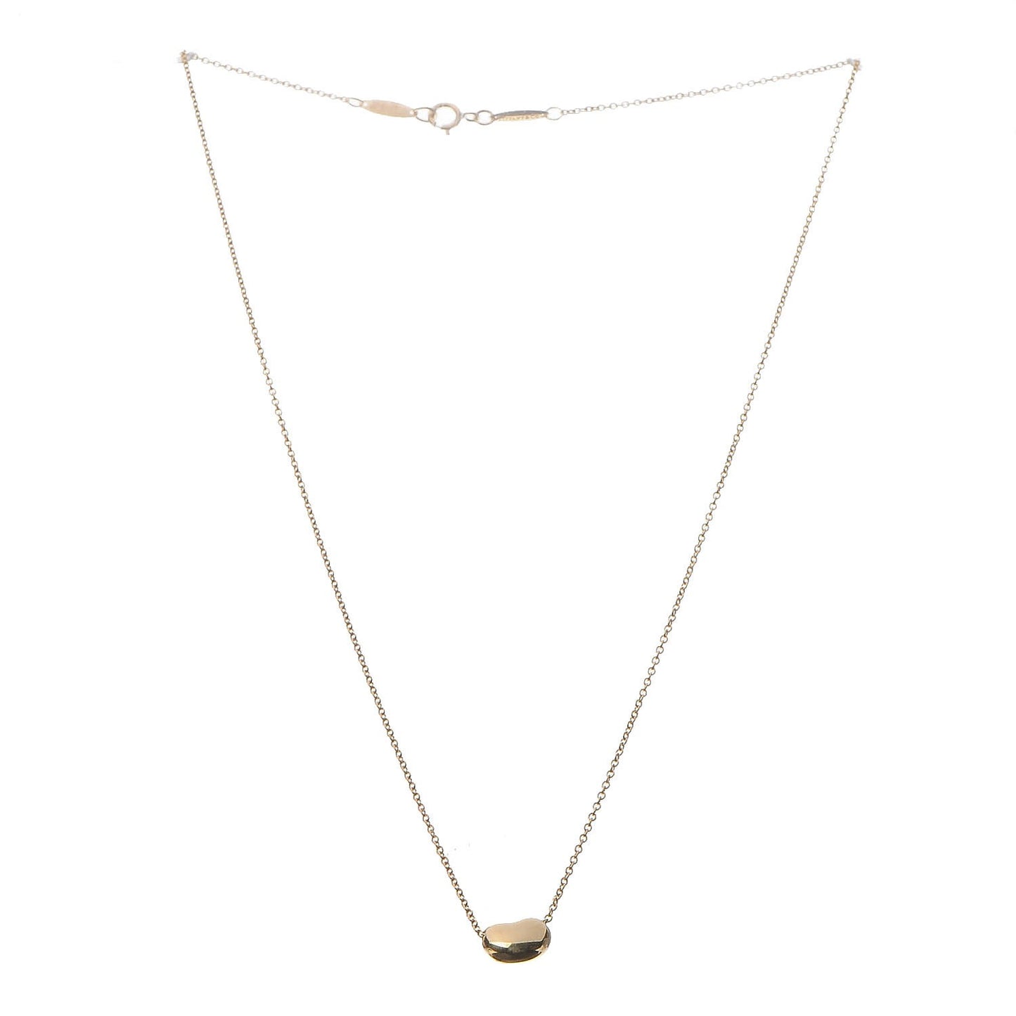 18K Yellow Gold 9mm Elsa Peretti Bean Pendant Necklace
