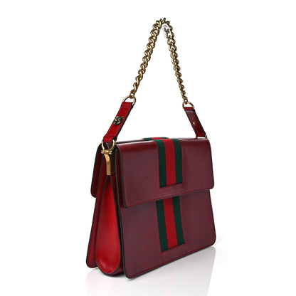 Gucci Tuscany Lux Calfskin Web GG Marmont Shoulder Bag Red 2 of 10