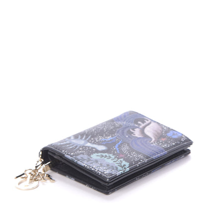Christian Dior Calfskin Nature Ballet Wallet Blue Multicolor 4 of 9