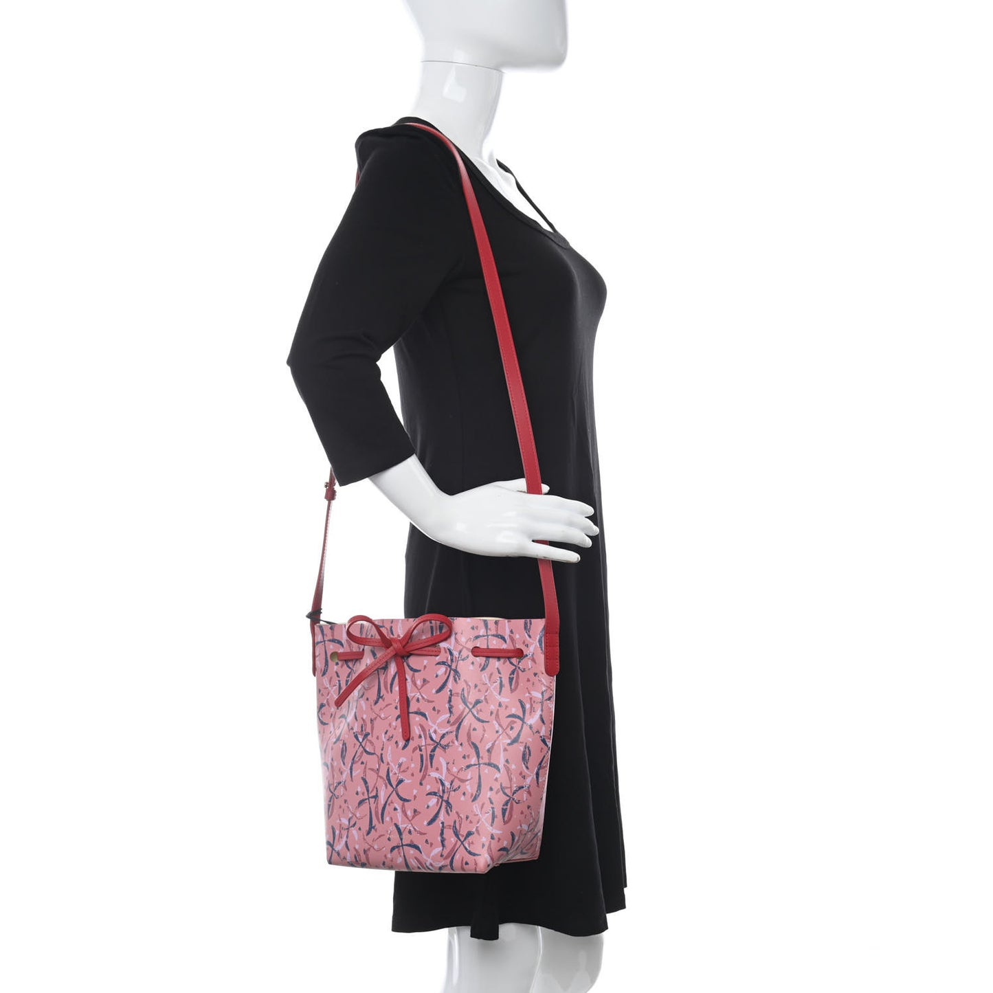 X MARC CAMILLE CHAIMOWICZ Calfskin Mini Bucket Bag Pink Blue
