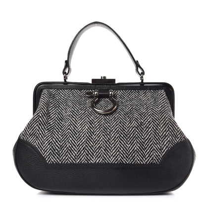 Burberry Tweed Frame Handbag Black 1 of 12