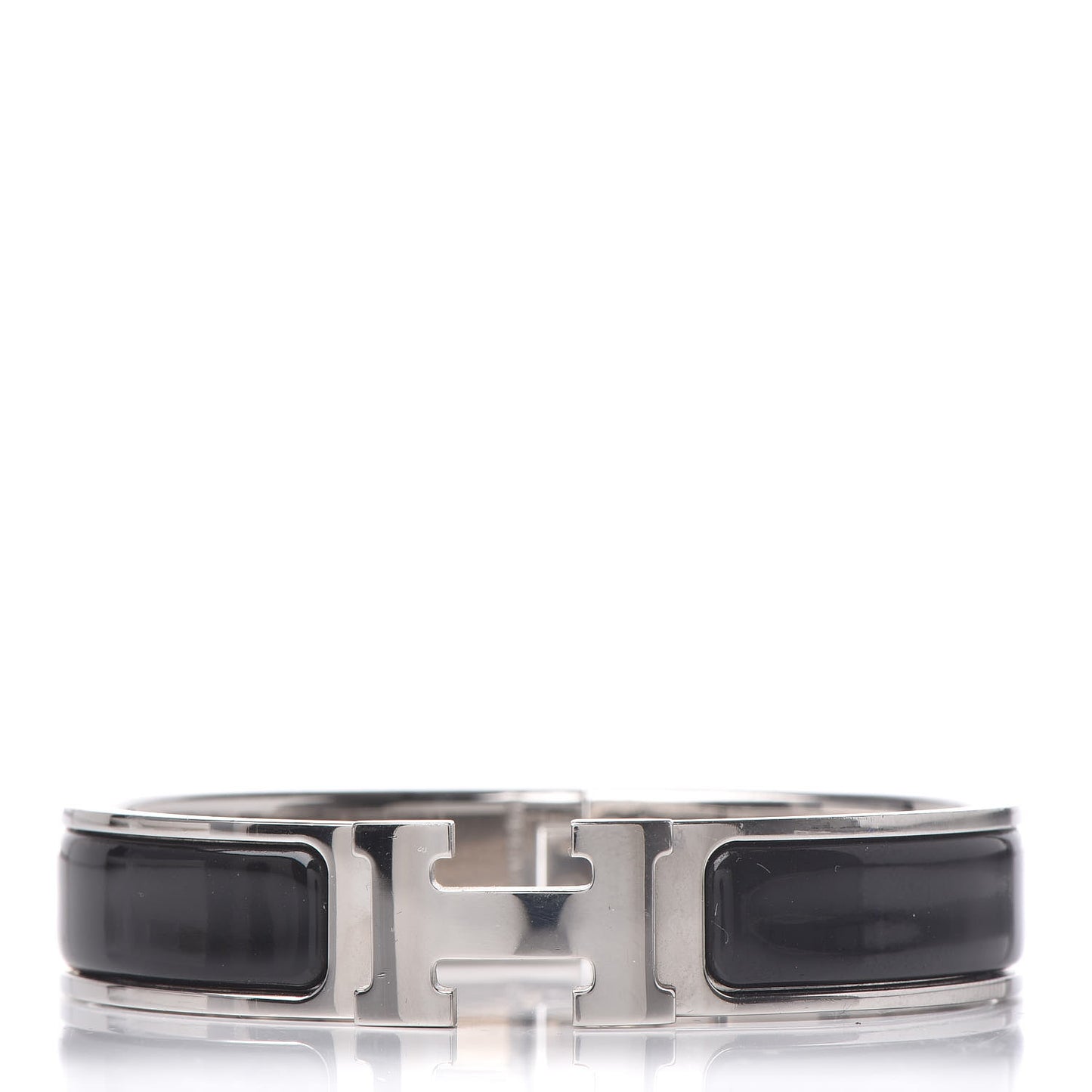 Enamel Narrow Clic Clac H Bracelet PM Black