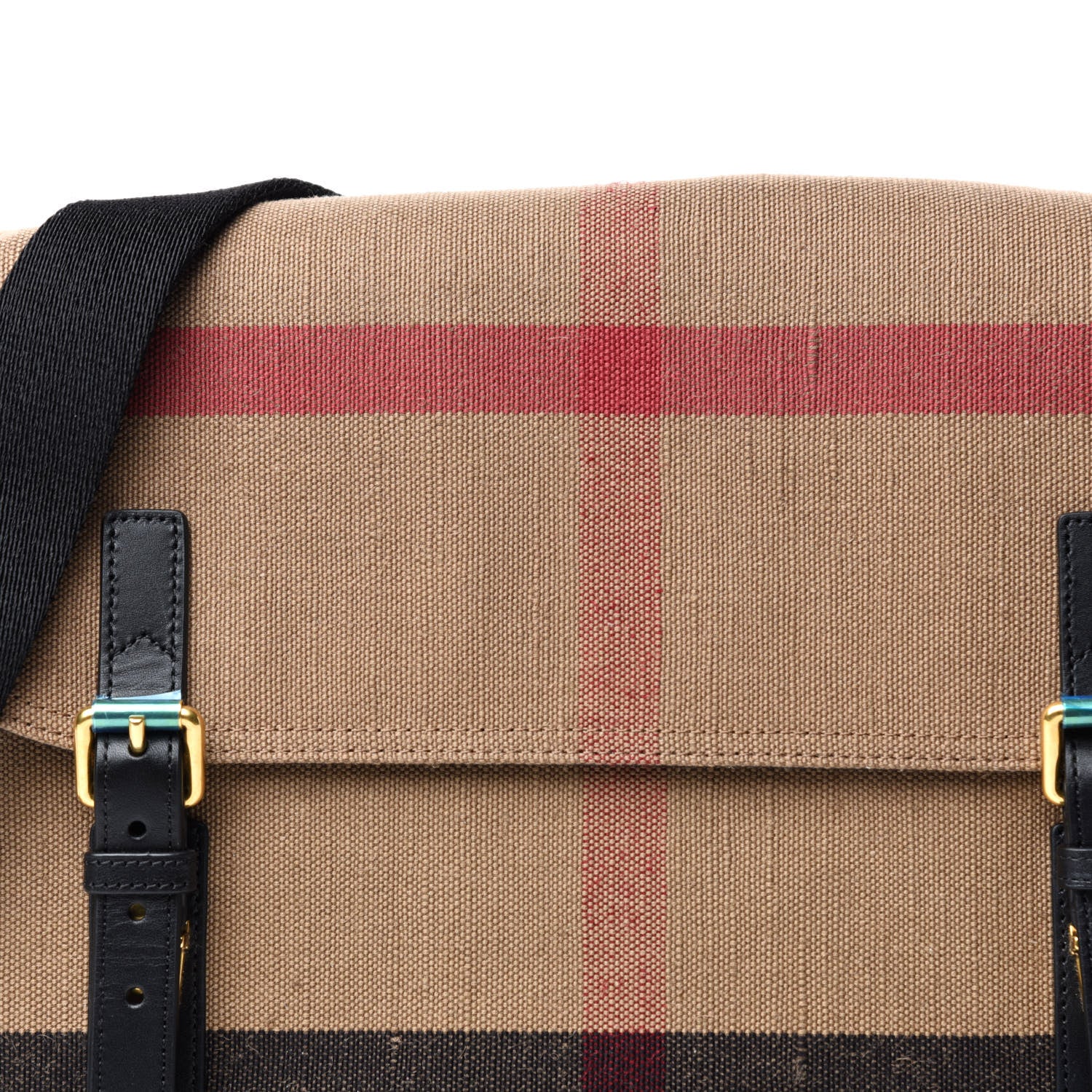 Burberry Canvas Mega Check Large Baildon Messenger Bag Black 10 of 10