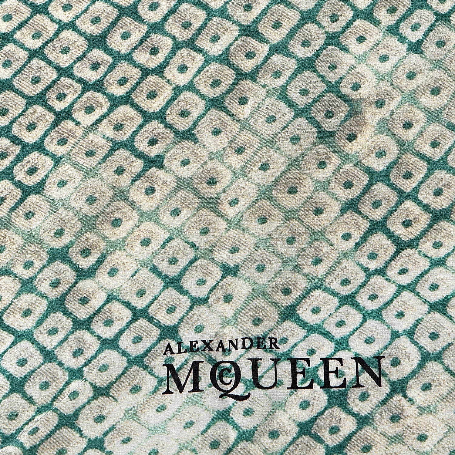 Alexander McQueen Silk Monogram Kimono Patchwork Scarf Rose Blue 5 of 6