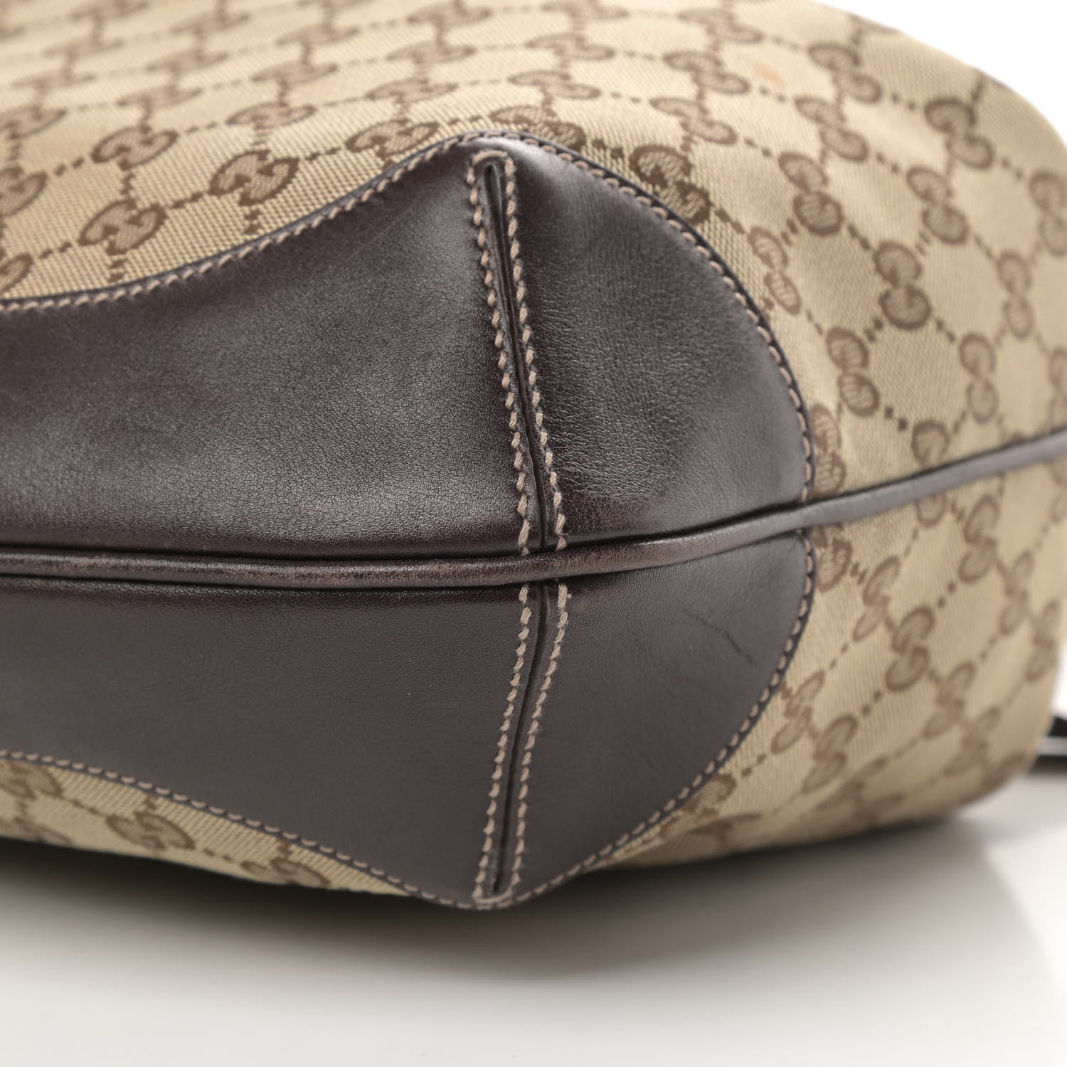 Gucci Monogram Medium Peggy Bamboo Top Handle Bag Dark Brown 10 of 12