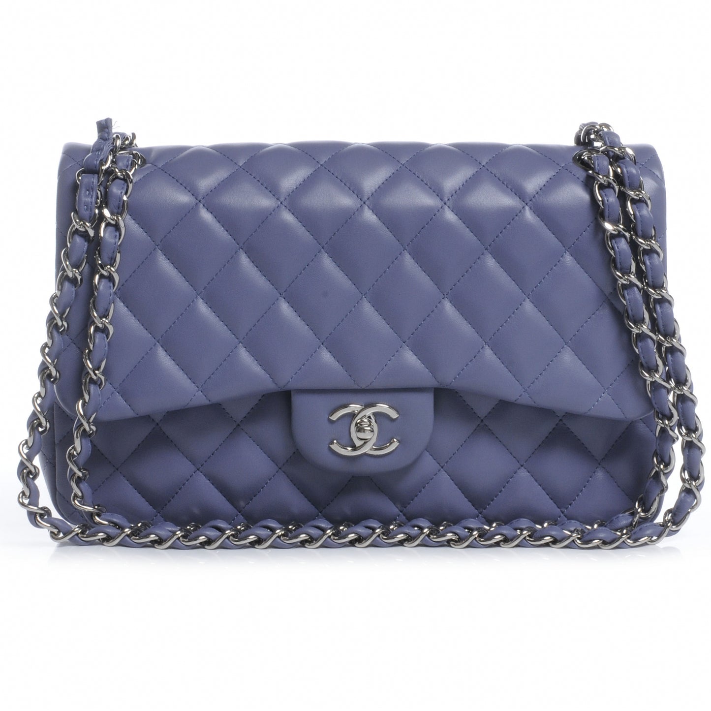 Lambskin Jumbo Double Flap Lavender