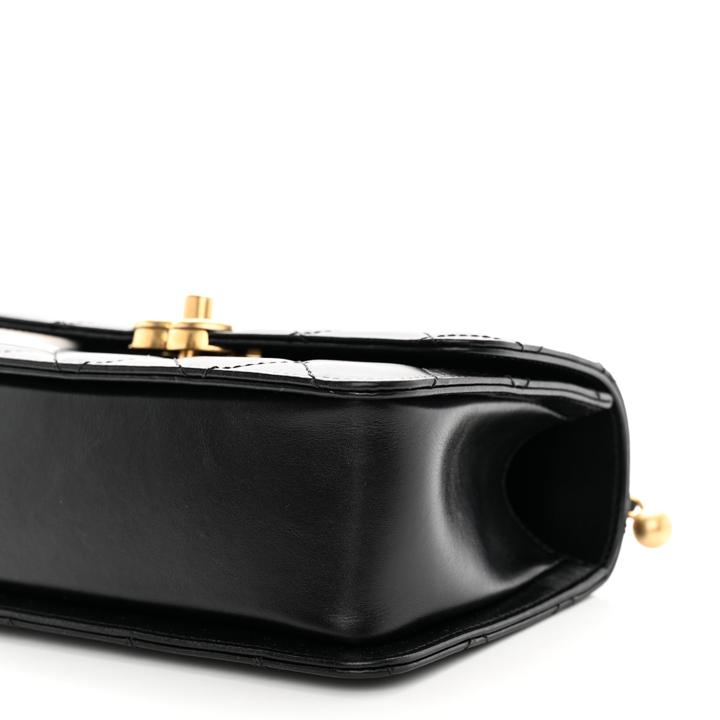 Calfskin Quilted Mini Perfect Fit Flap Black