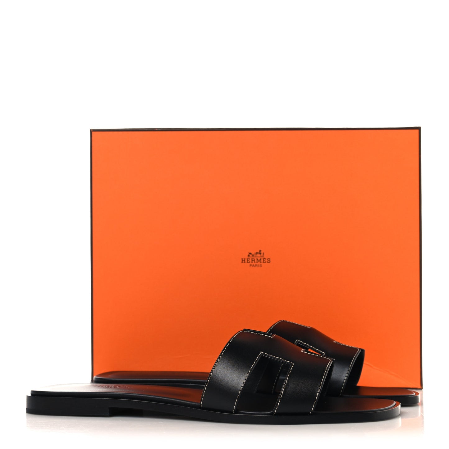 Box Calfskin Oran Sandals 41 Black