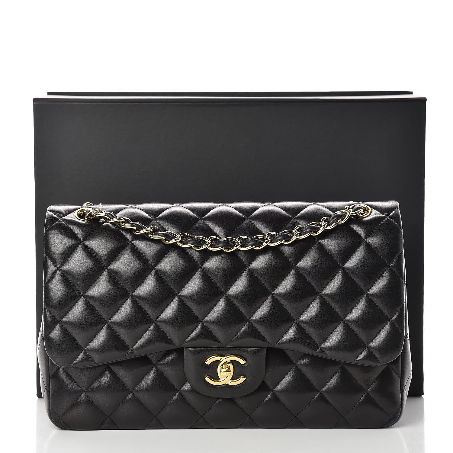 Chanel Lambskin Quilted Jumbo Double Flap Black 22 of 22