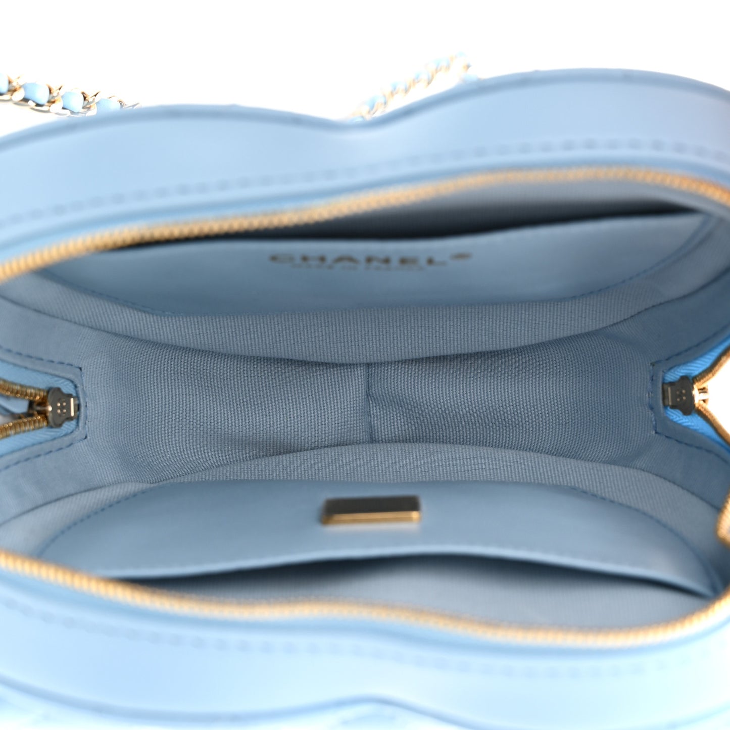 Lambskin Quilted CC In Love Heart Bag Light Blue