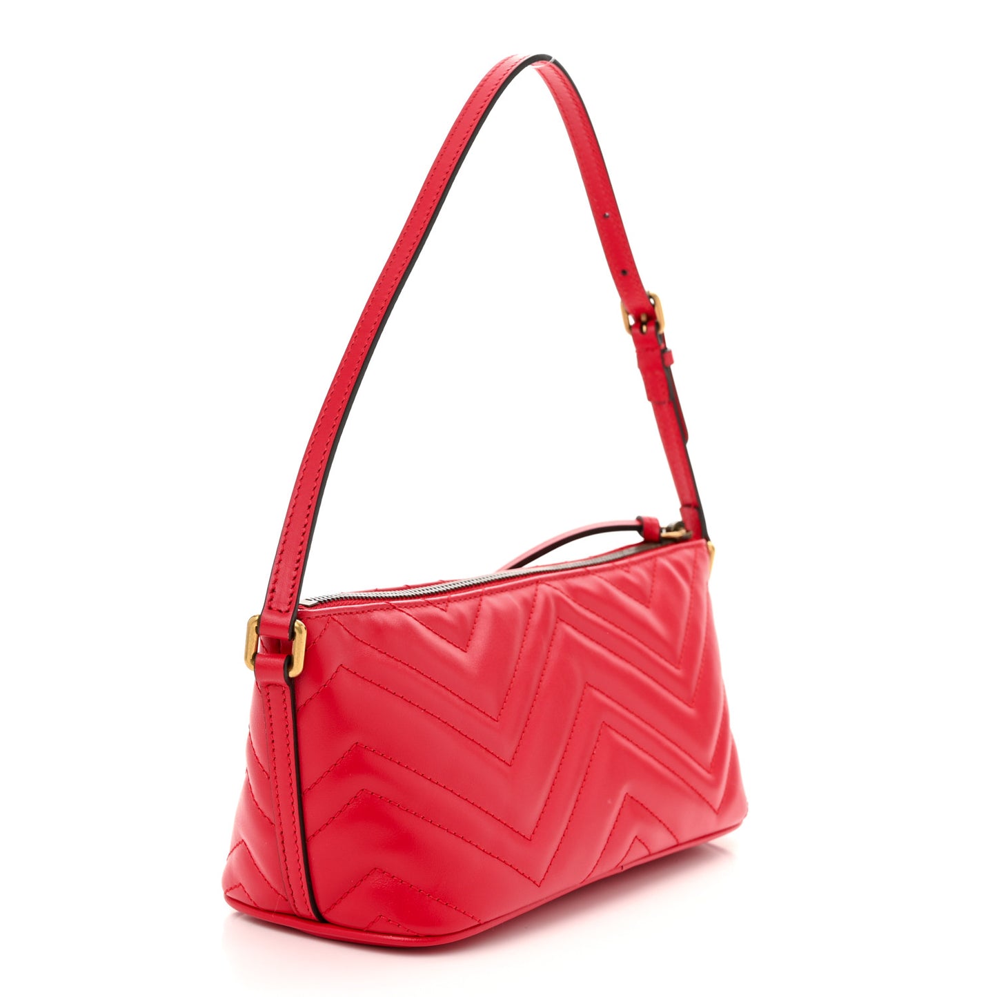Calfskin Matelasse Chevron GG Marmont Sling Shoulder Bag Rosso