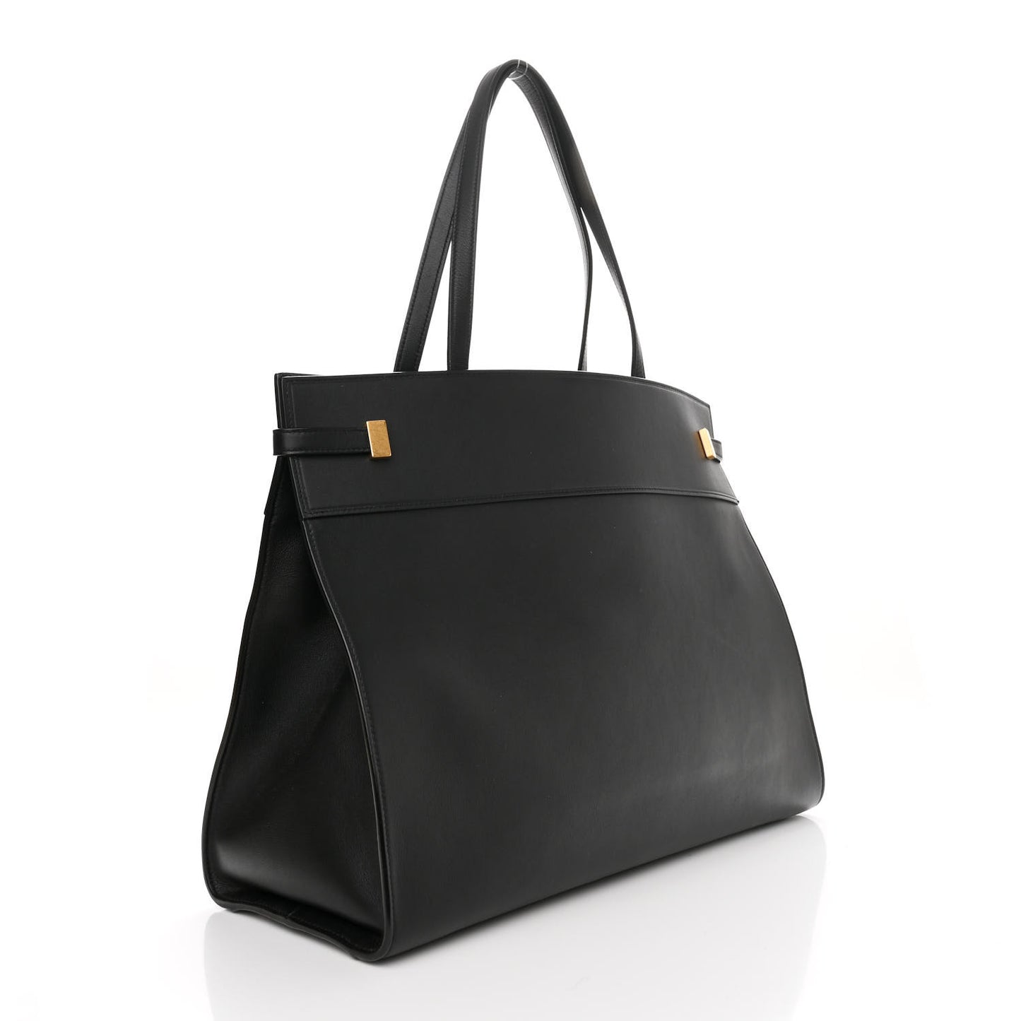 SAINT LAURENT Calfskin Large Manhattan Shopper Tote Black