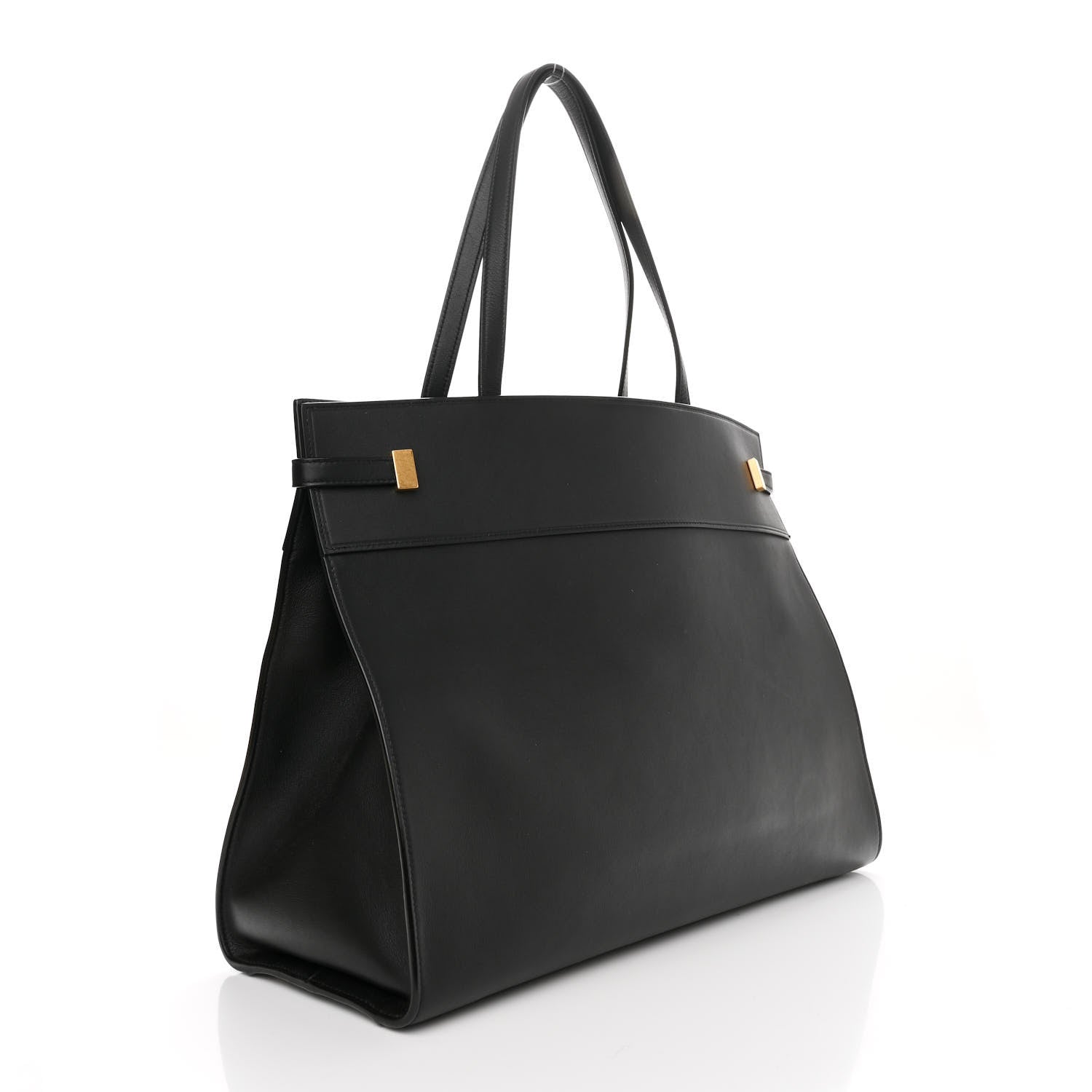 Saint Laurent SAINT LAURENT Calfskin Large Manhattan Shopper Tote Black 3 of 11