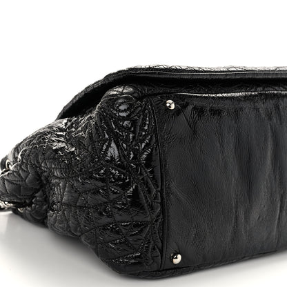 Chanel Vinyl Graphic Edge Accordion Flap Black 7 of 9