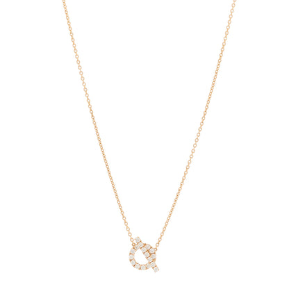 Hermes 18K Rose Gold Diamond Finesse Pendant Necklace 1 of 6