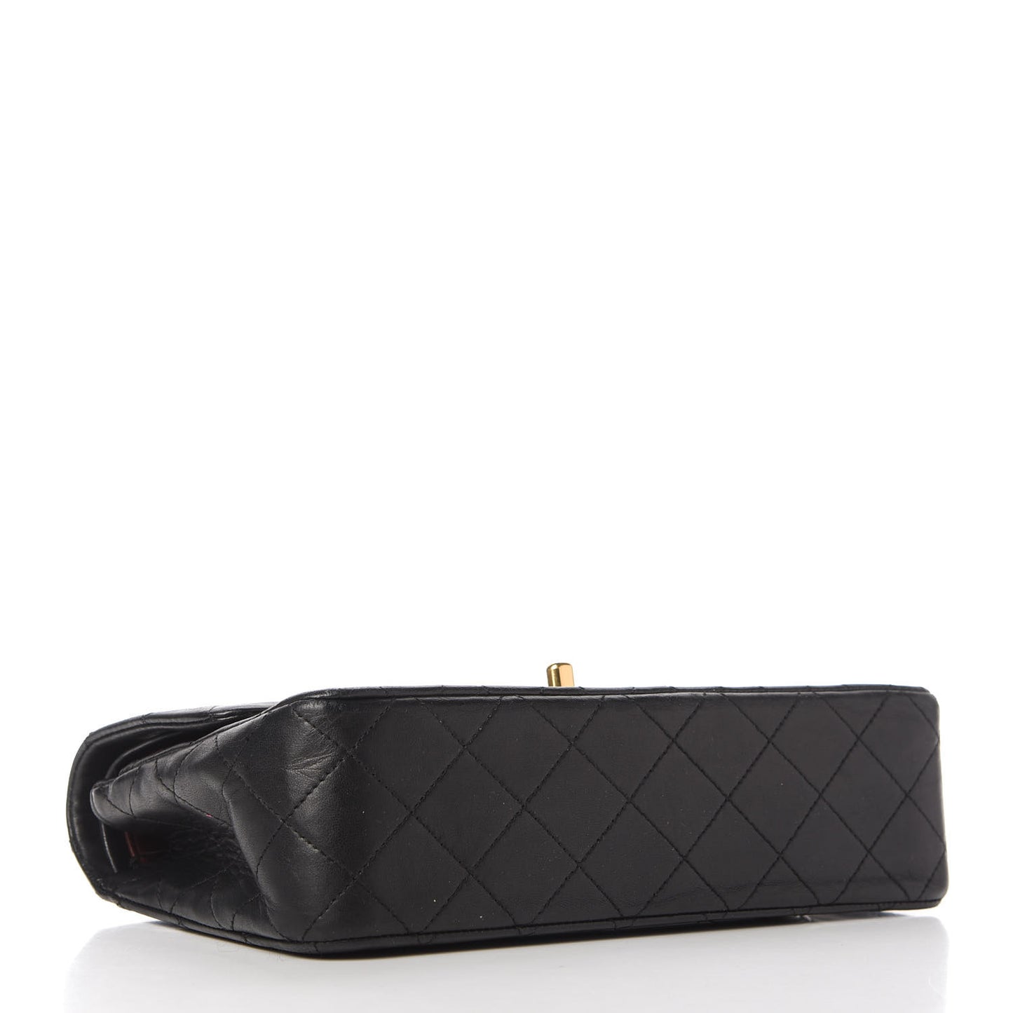 Lambskin Quilted Small Double Flap Black