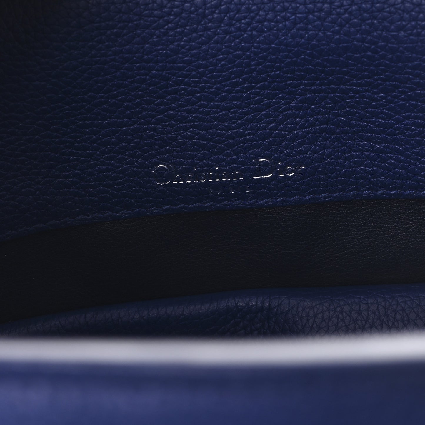 Grained Calfskin Bar Tote Blue