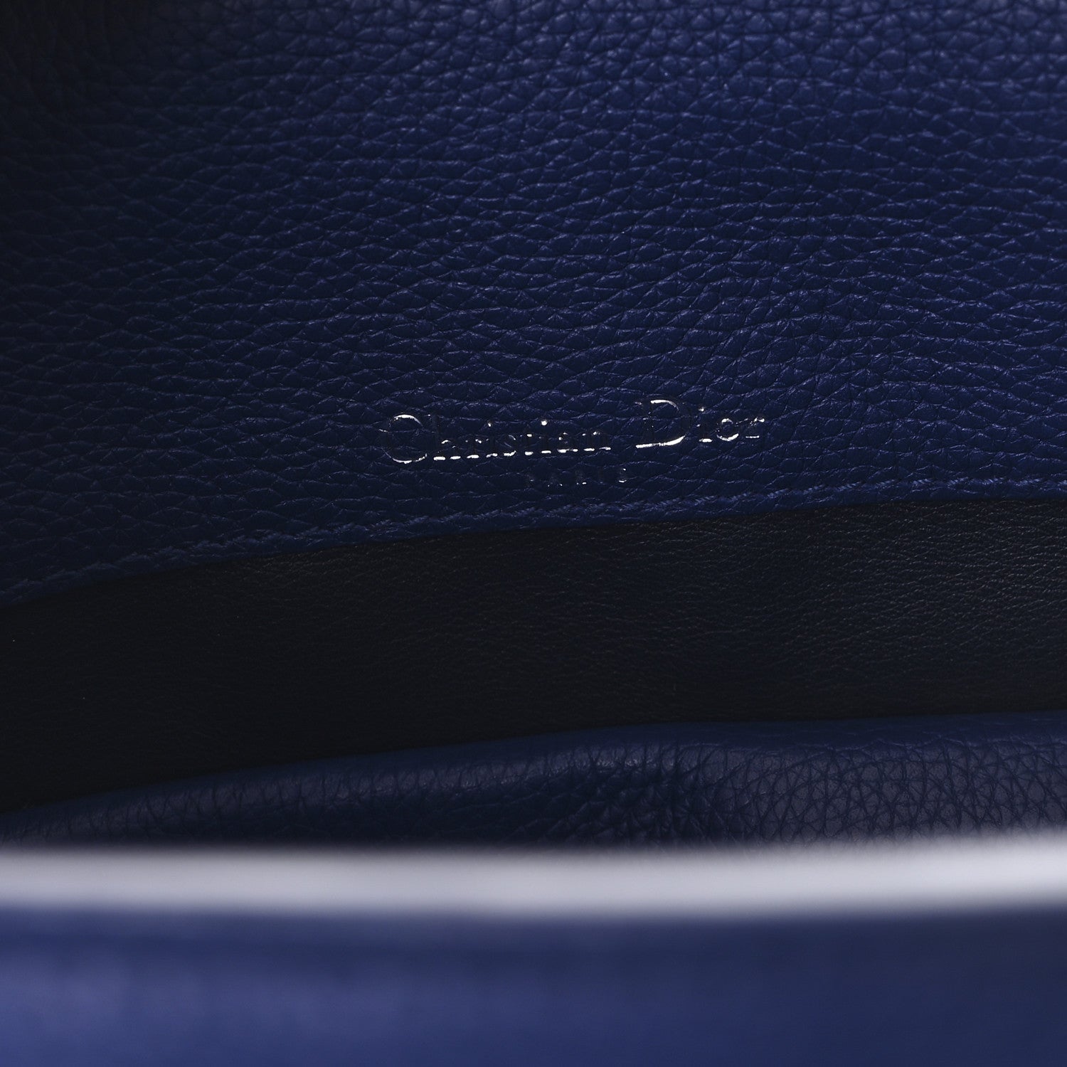 Christian Dior Grained Calfskin Bar Tote Blue 6 of 11
