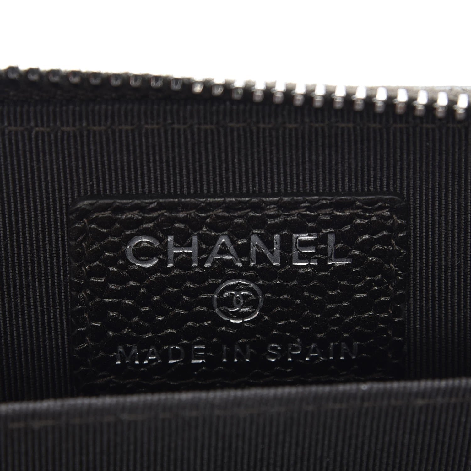 Chanel Metallic Caviar Quilted Zip Coin Purse Dark Charcoal 6 of 7