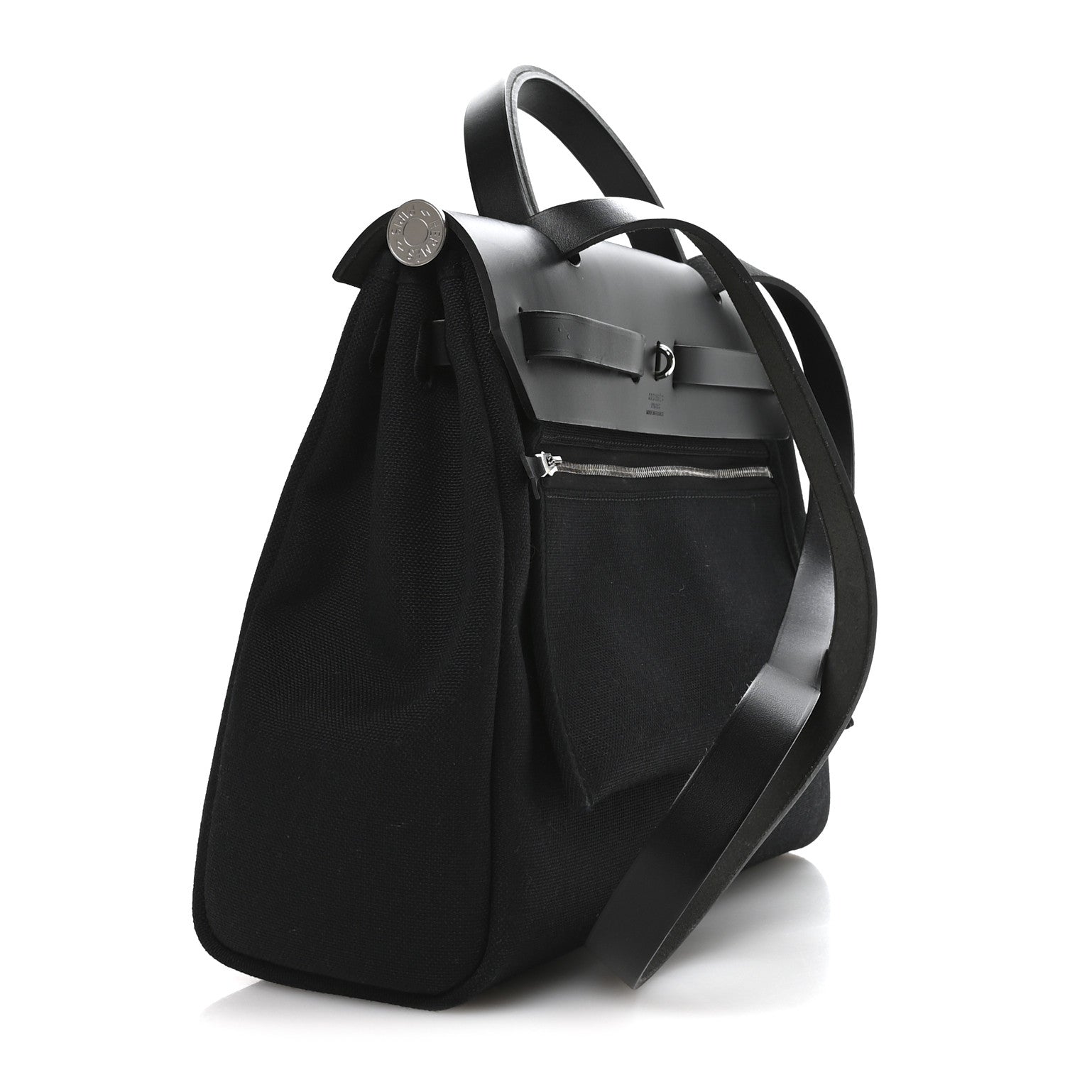 Hermes Military Toile Vache Hunter Herbag Zip Retourne 31 PM Black 4 of 11