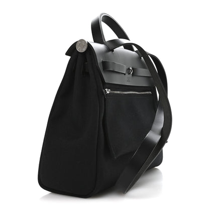 Hermes Military Toile Vache Hunter Herbag Zip Retourne 31 PM Black 4 of 11