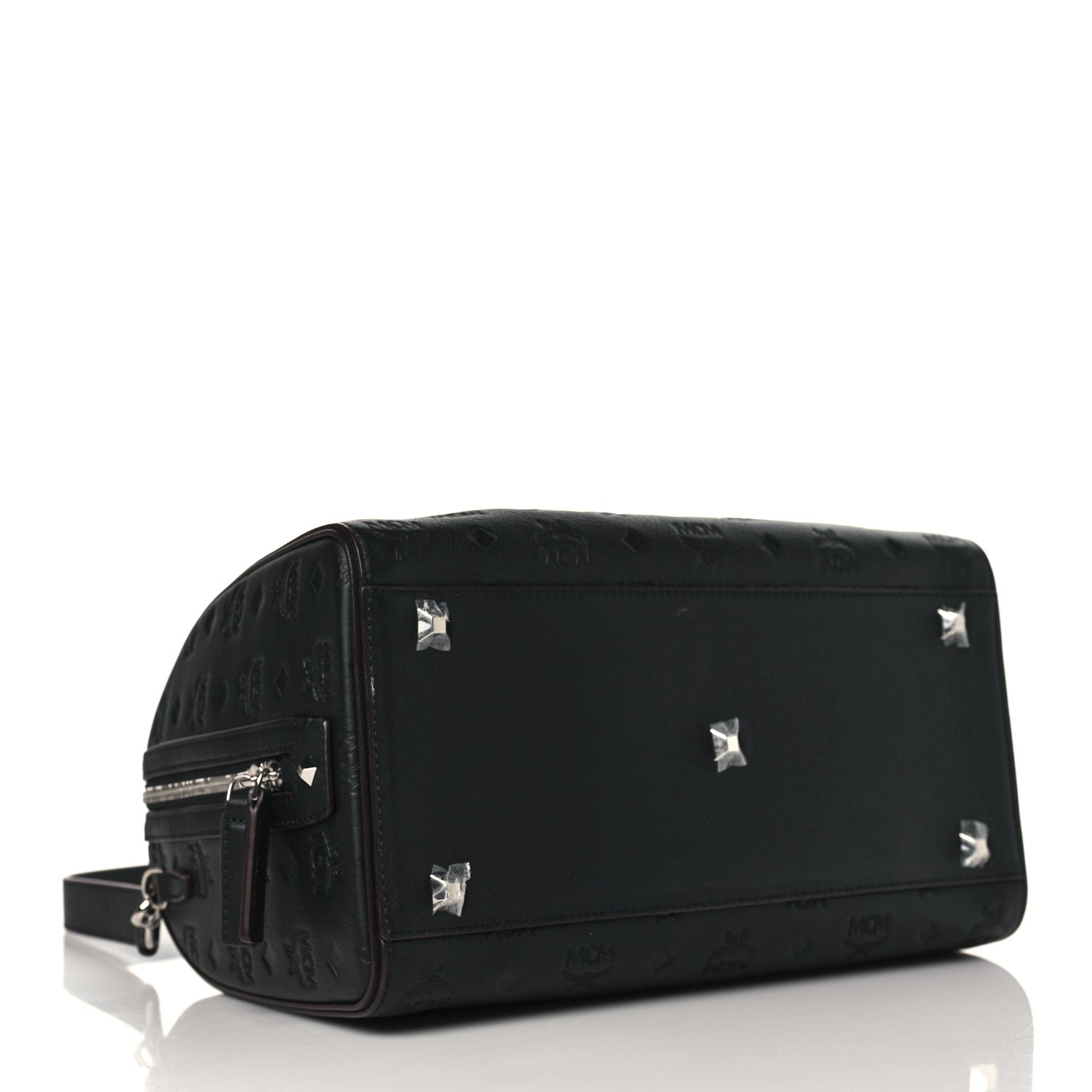 MCM Calfskin Ottomar Monogram Essential Boston Bag Black 4 of 9