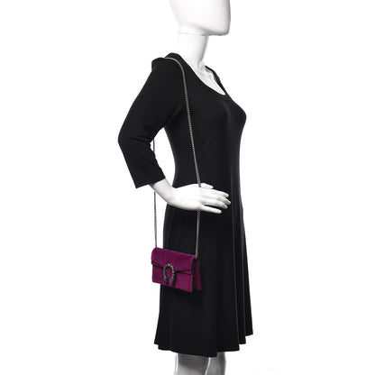 Gucci Velvet Super Mini Dionysus Shoulder Bag Fuchsia Violet Cyclamen 2 of 15