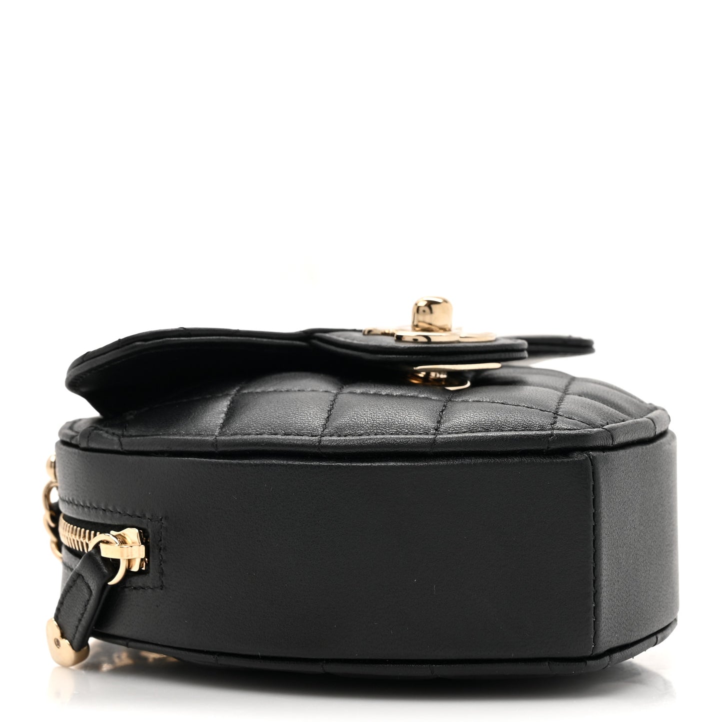 Lambskin Quilted CC In Love Heart Clutch With Chain Black