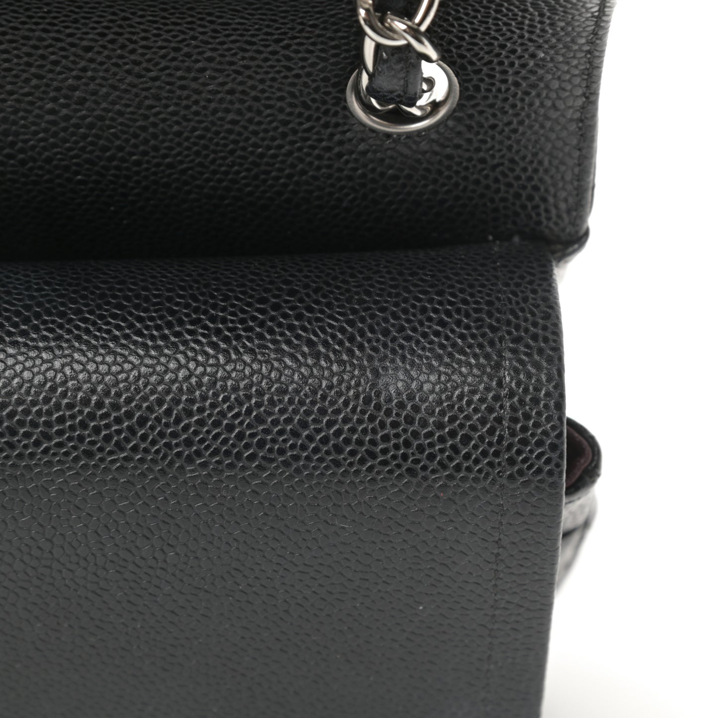 Caviar Quilted Jumbo Double Flap Black