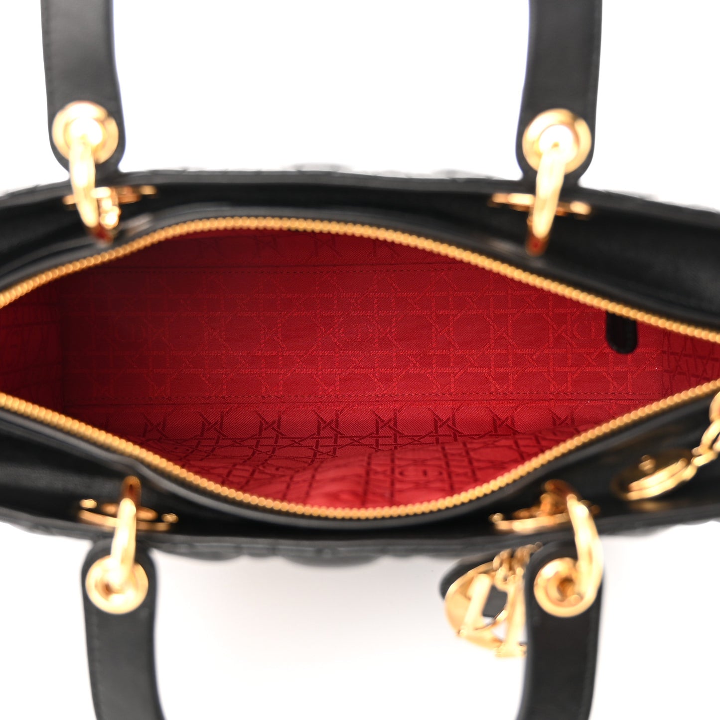 Lambskin Cannage Large Lady Dior Black