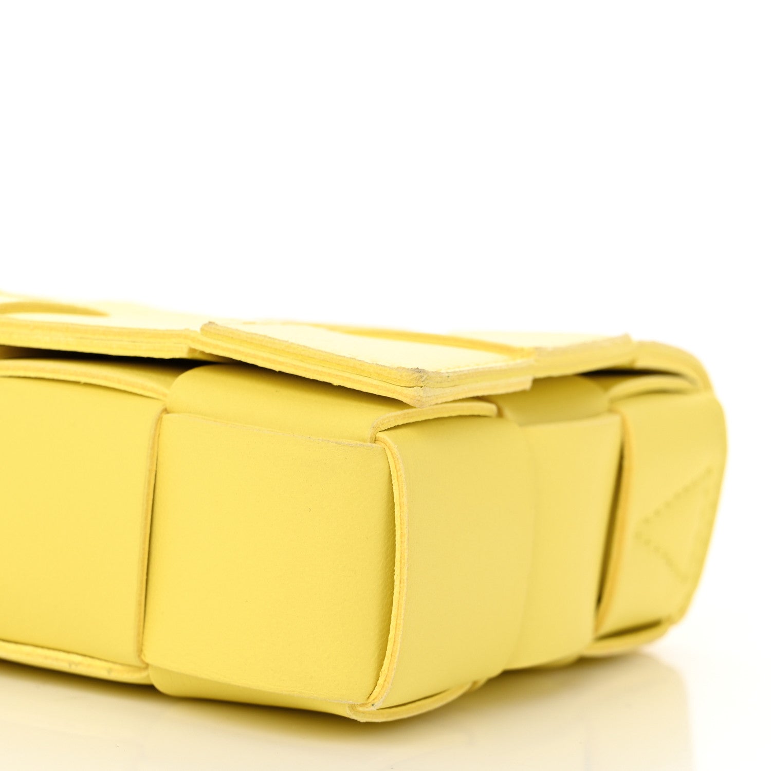 Bottega Veneta Lambskin Maxi Intrecciato Small Cassette Crossbody Bag Lemonade 10 of 10