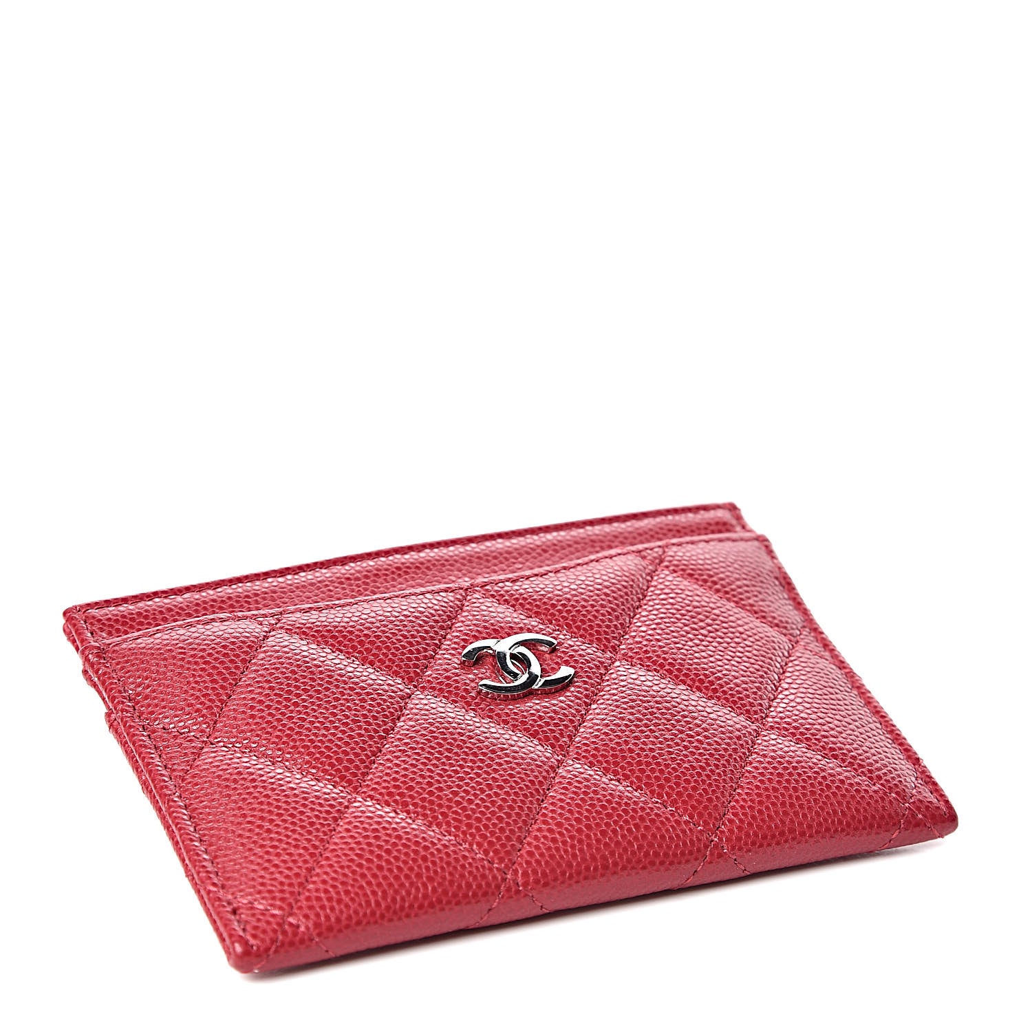 Chanel Caviar Quilted Card Holder Dark Pink 4 of 9