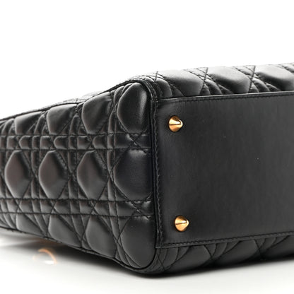 Christian Dior Lambskin Cannage Medium Lady Dior Black 9 of 13