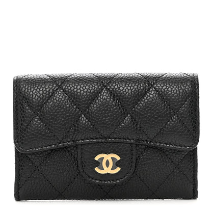 Chanel Caviar Quilted Flap Card Holder Wallet Black 1 of 9