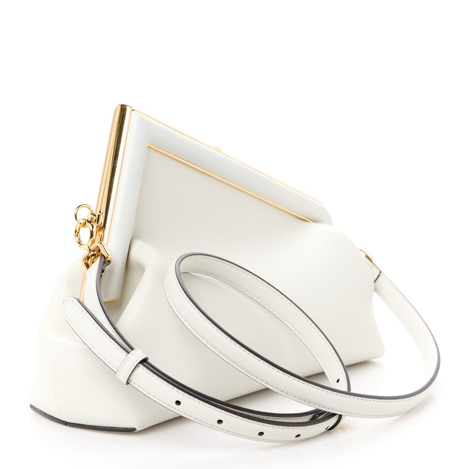 Fendi Shiny Nappa Midi Fendi First White 3 of 11