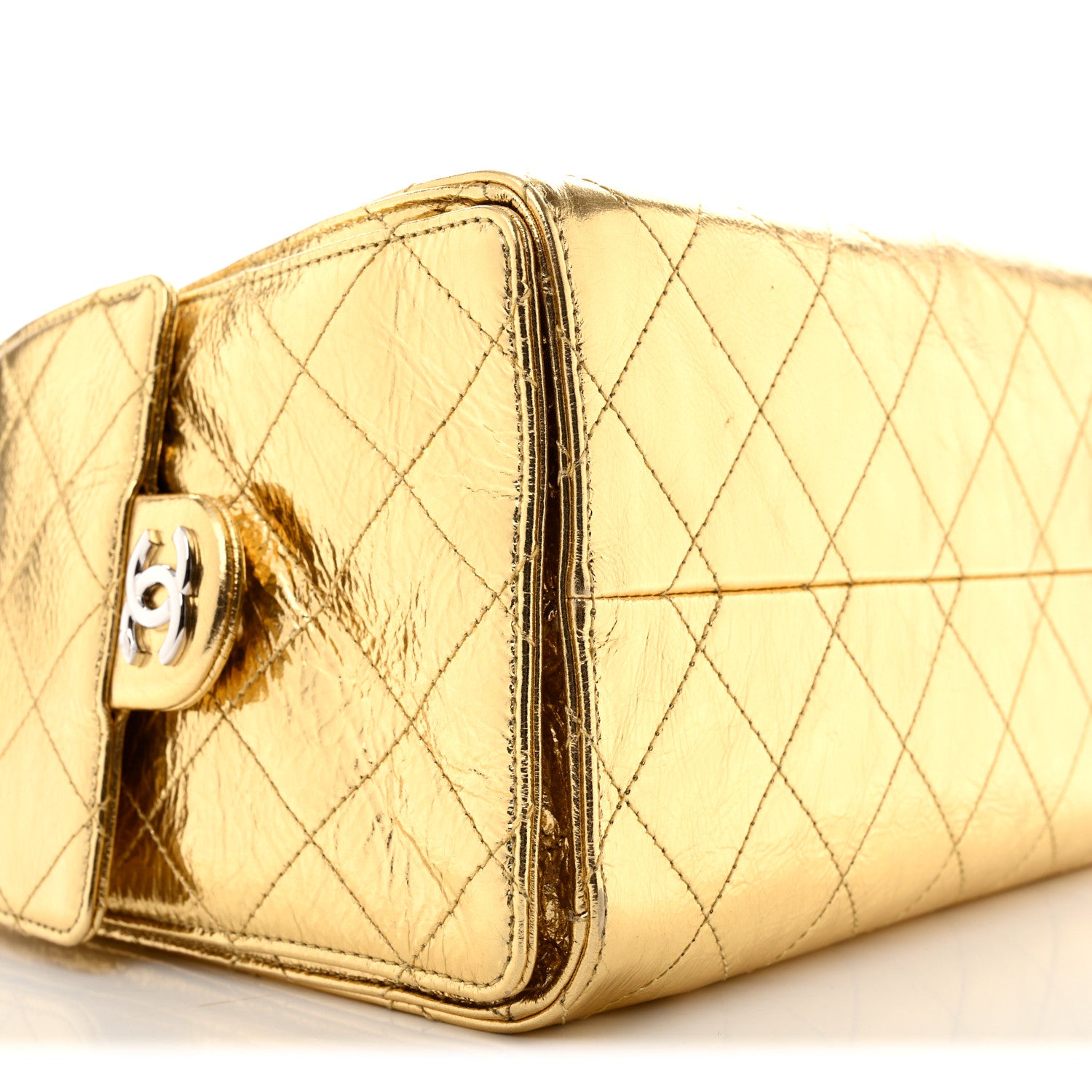 Chanel Metallic Aged Calfskin Quilted Small Chanel 25 Handbag Gold 9 of 11