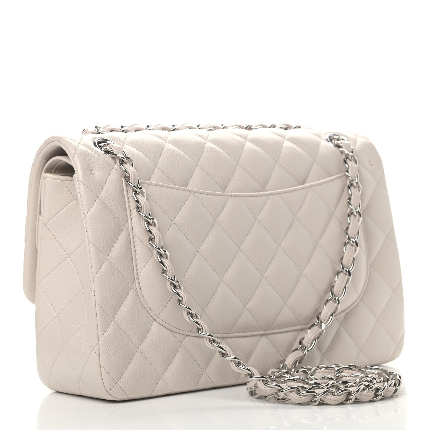 Chanel Caviar Quilted Jumbo Double Flap Ivory 2 of 5