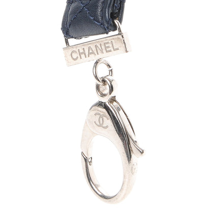 Chanel Lambskin Quilted Lanyard Key Holder Necklace Navy 4 of 6
