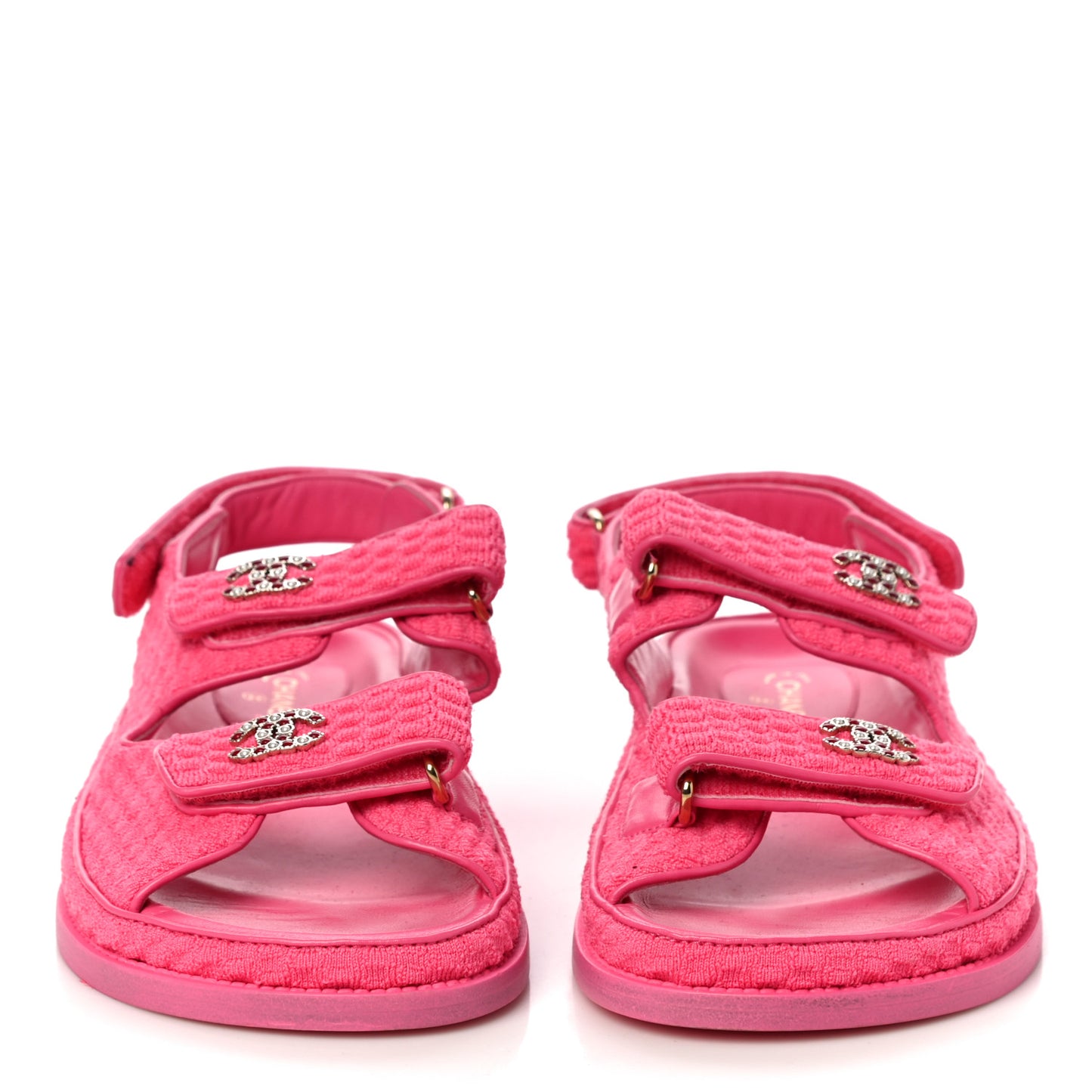 Knit Fabric Velcro Dad Sandals 40 Pink