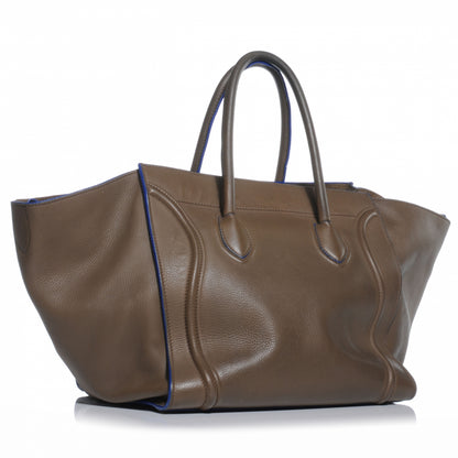 Celine Smooth Calfskin Large Phantom Luggage Khaki Cobalt Trim 3 of 9