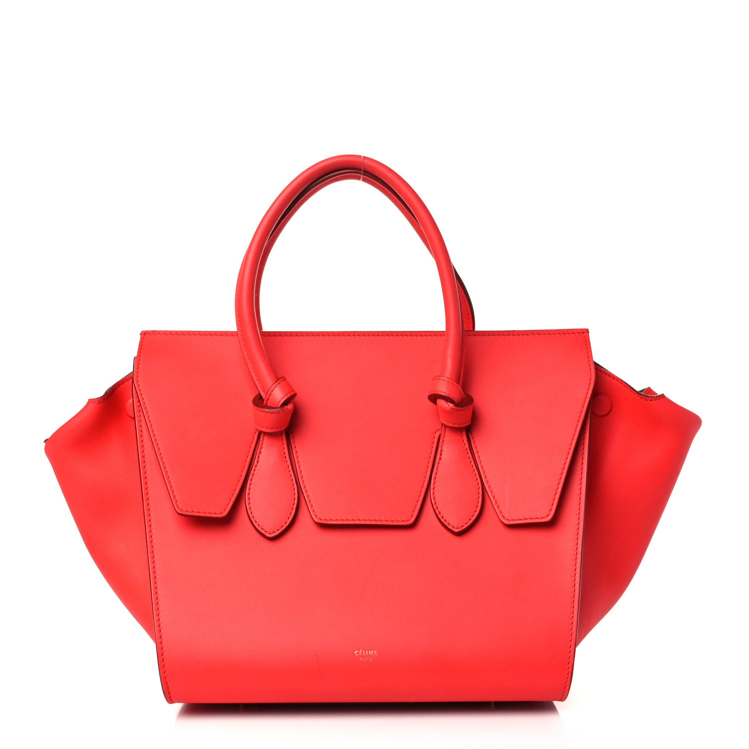 Celine Smooth Calfskin Small Tie Knot Tote Red 1 of 7