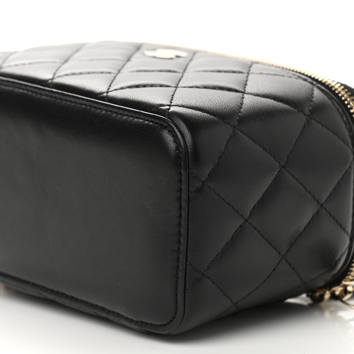 Chanel Lambskin Quilted Small Vanity Case With Chain Black 9 of 9