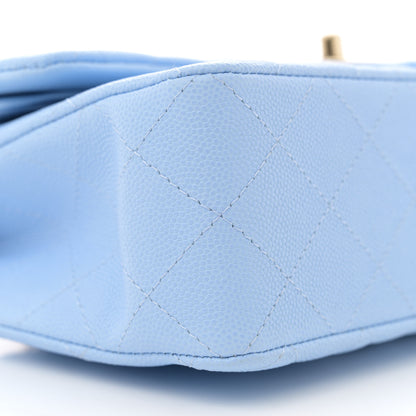 Chanel Caviar Quilted Small Double Flap Light Blue 9 of 10