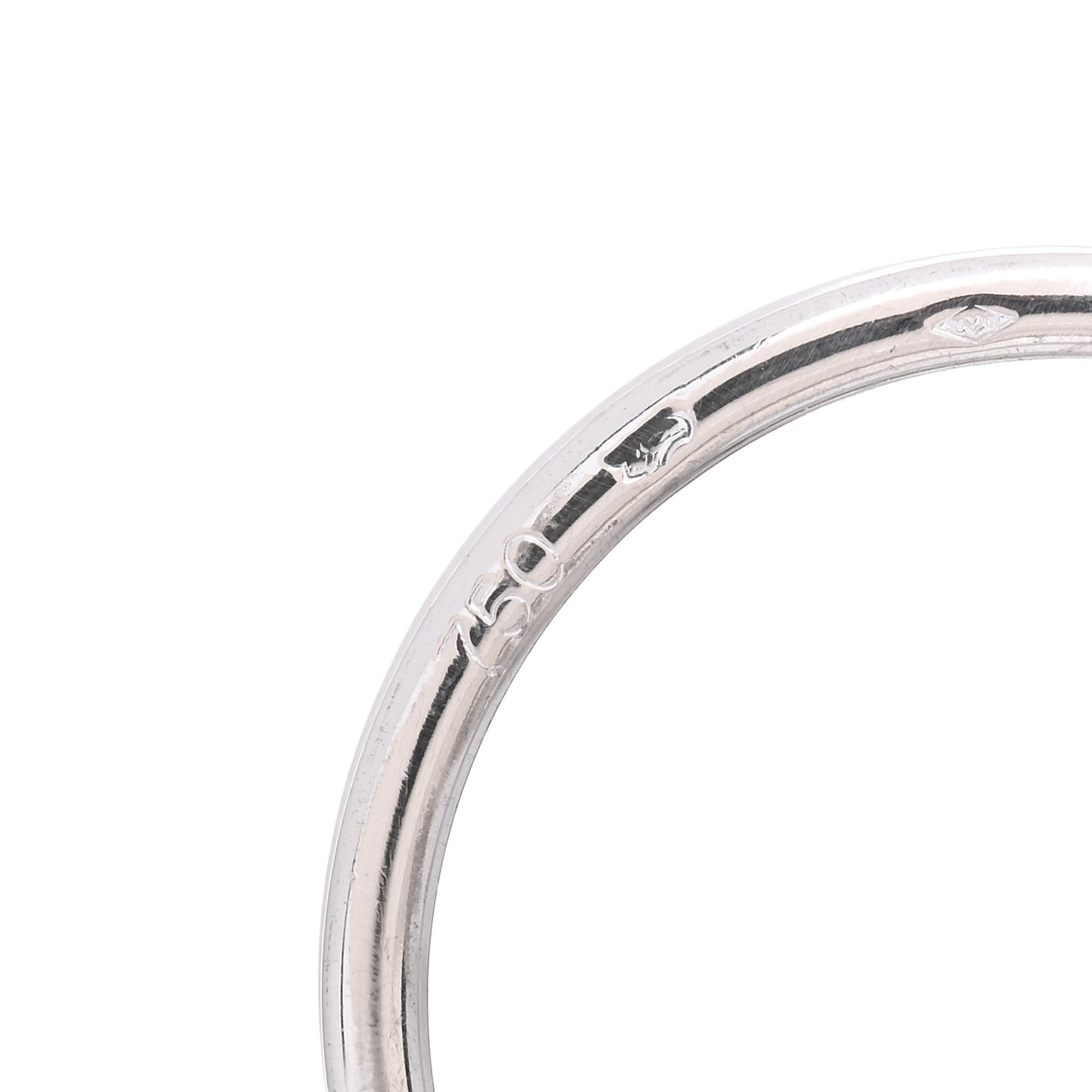 18K White Gold Diamond Trinity Ring 53 6.25