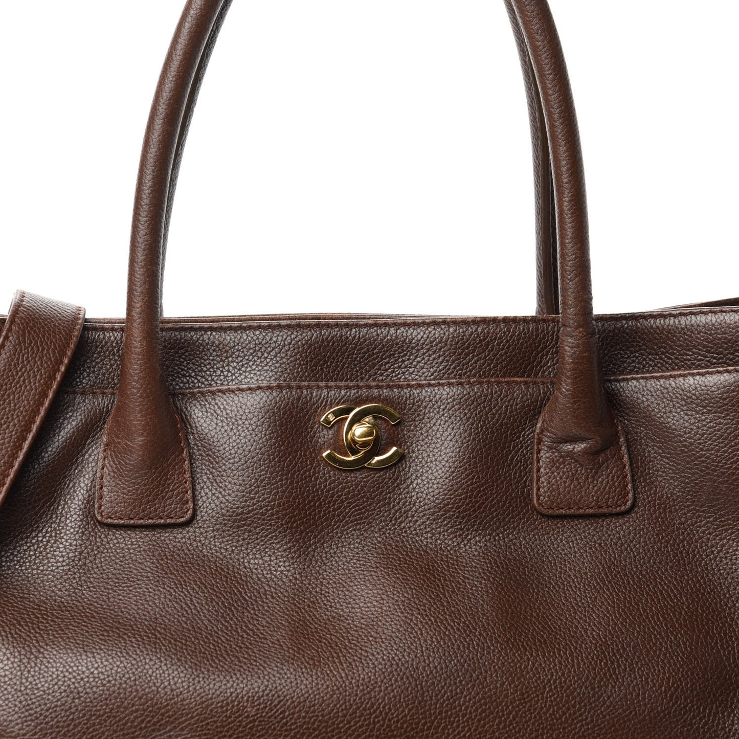 Calfskin Cerf Executive Shopper Tote Brown