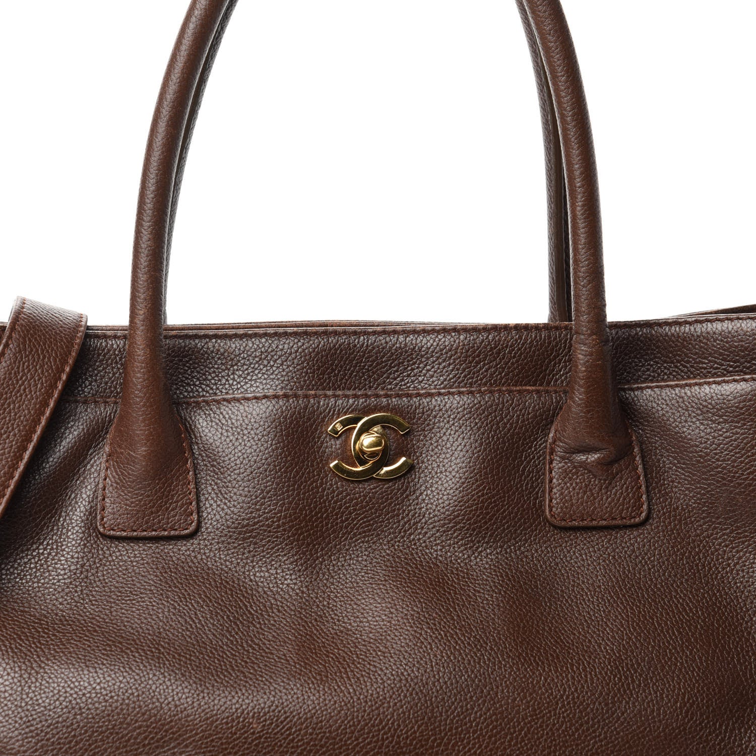 Chanel Calfskin Cerf Executive Shopper Tote Brown 21 of 21