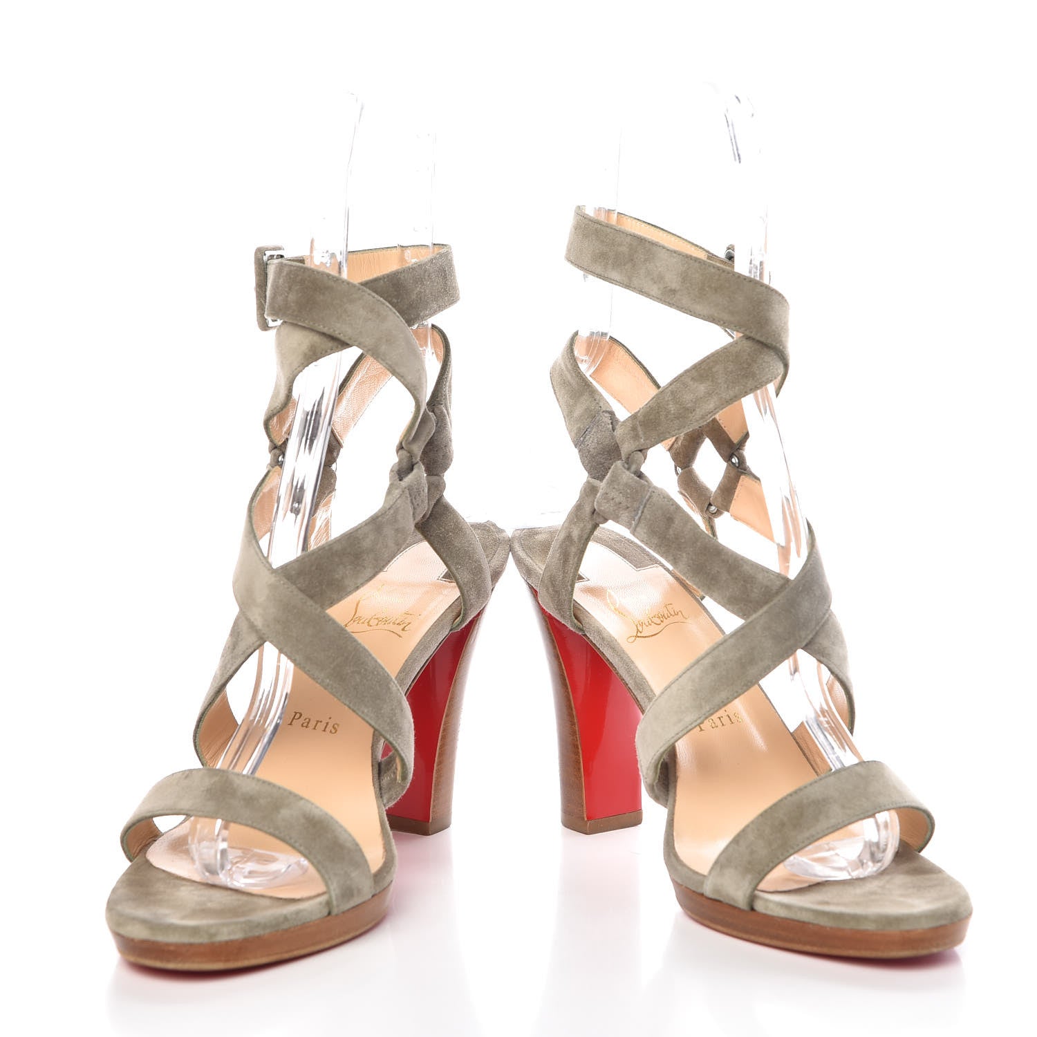 Christian Louboutin Veau Velours Corsini Platform 100 Sandals 40.5 Argile 5 of 12